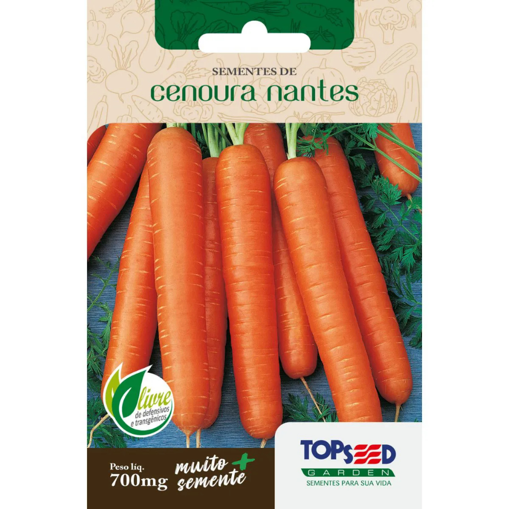 Semente Cenoura Nantes Topseed - 1 Envelope