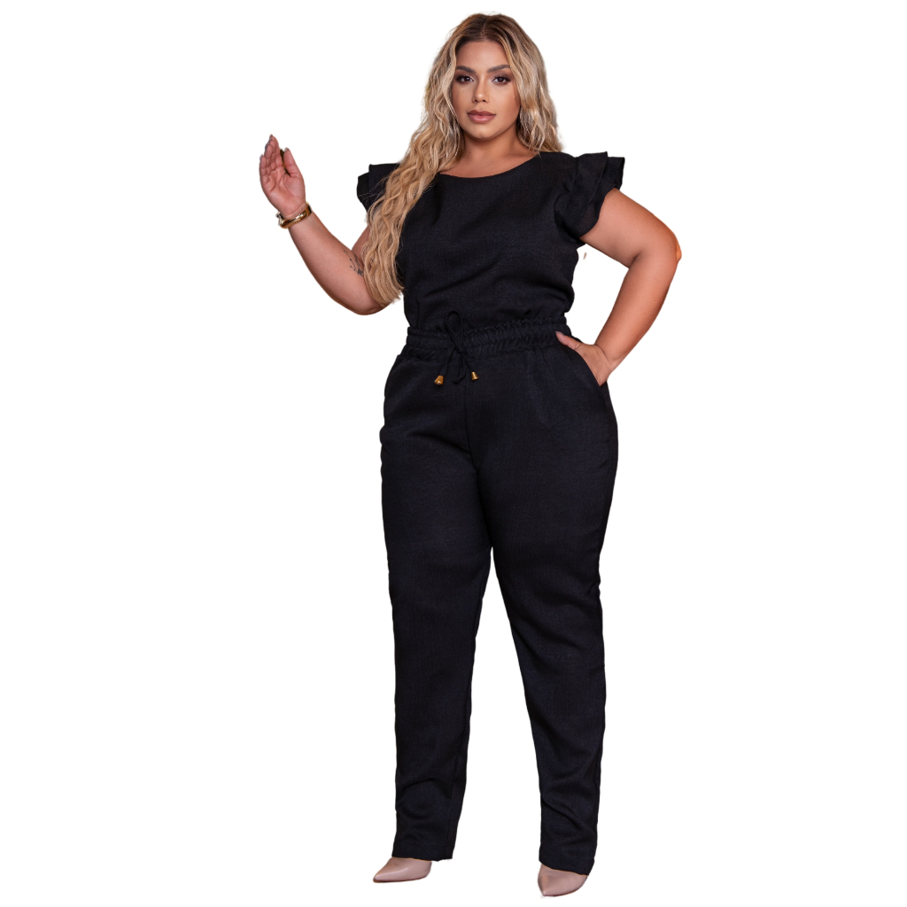 Kit 22 Conjunto Plus Size em Linho Calça E Blusa Elegante Social Causal Chique Trabalho Festa Uniforme
