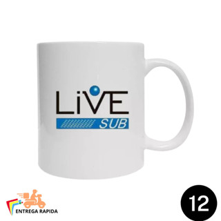 Caneca Branca para Sublimação 325ml LIVESUB caixa com 12 uni. em Oferta na Shopee