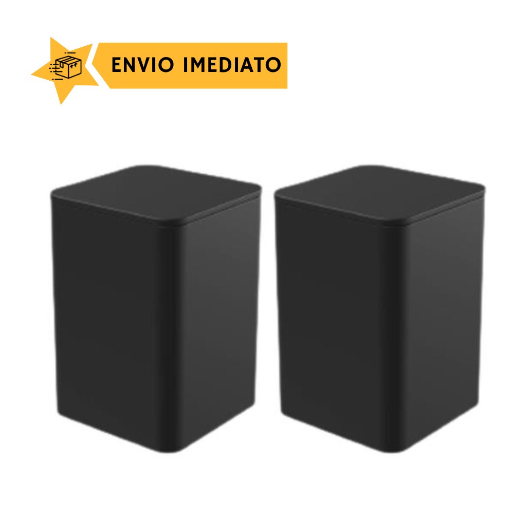 Kit 2 Porta Algodao e Cotonete com Tampa Stolf Preto em Oferta na Shopee