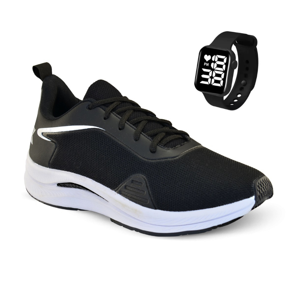 Tênis lummos+relógio digital,caminhada,corrida,treino,academia,cross fit,pilates,escola,aatividade física,lançamento.