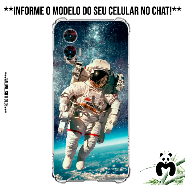 Capa Case Personalizada Astronauta Nasa Viagem Espaço Galáxias Espaçonave Lua Nave Espaciais