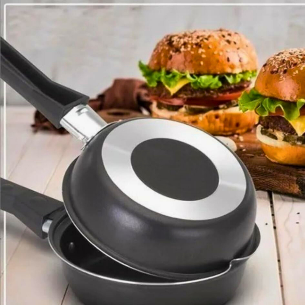 Frigideira Dupla Hamburgueira e Omeleteira Antiaderente  Panquequeira Tapioca
