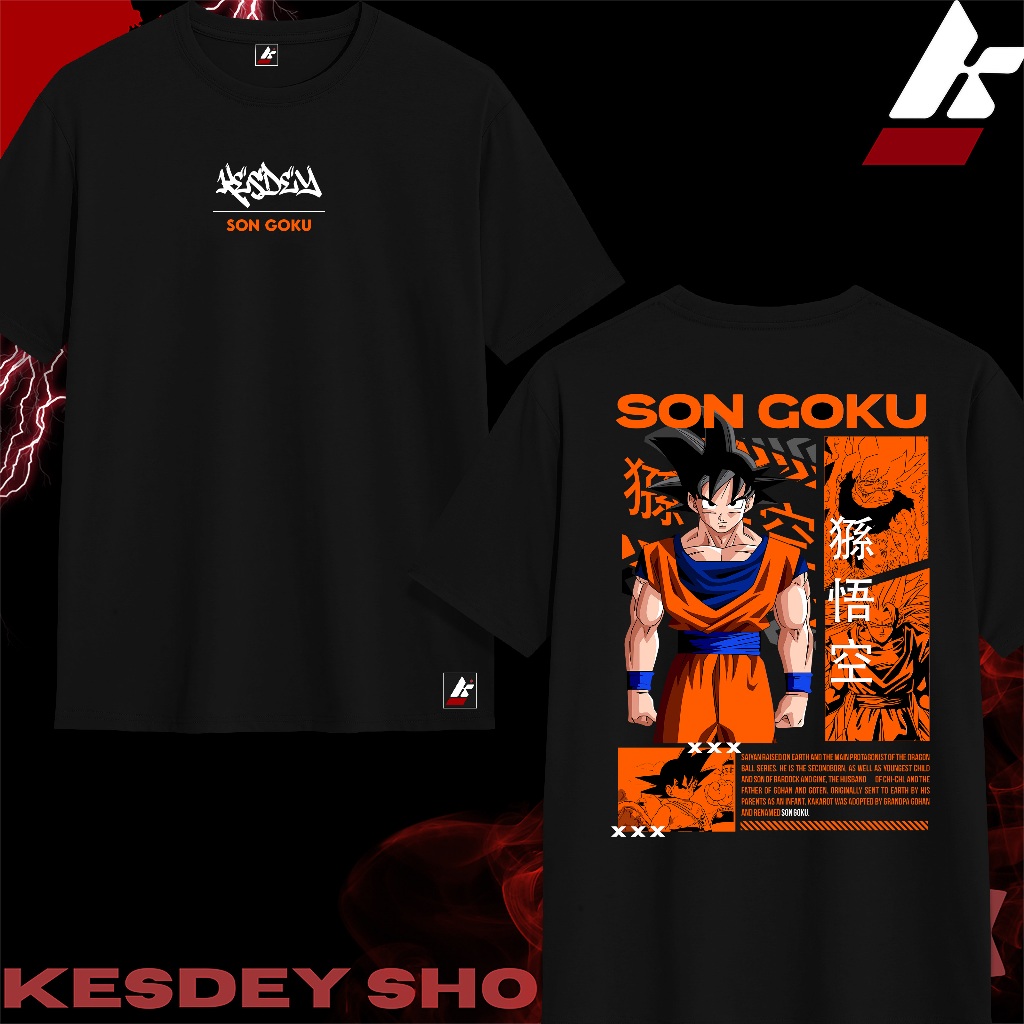 CAMISETAS T-SHIRT 100% Algodão UNISSEX STREETWEAR Estampa Personalizada KESDEY SON GOKU ANIME DRAGON BALL em Oferta na Shopee