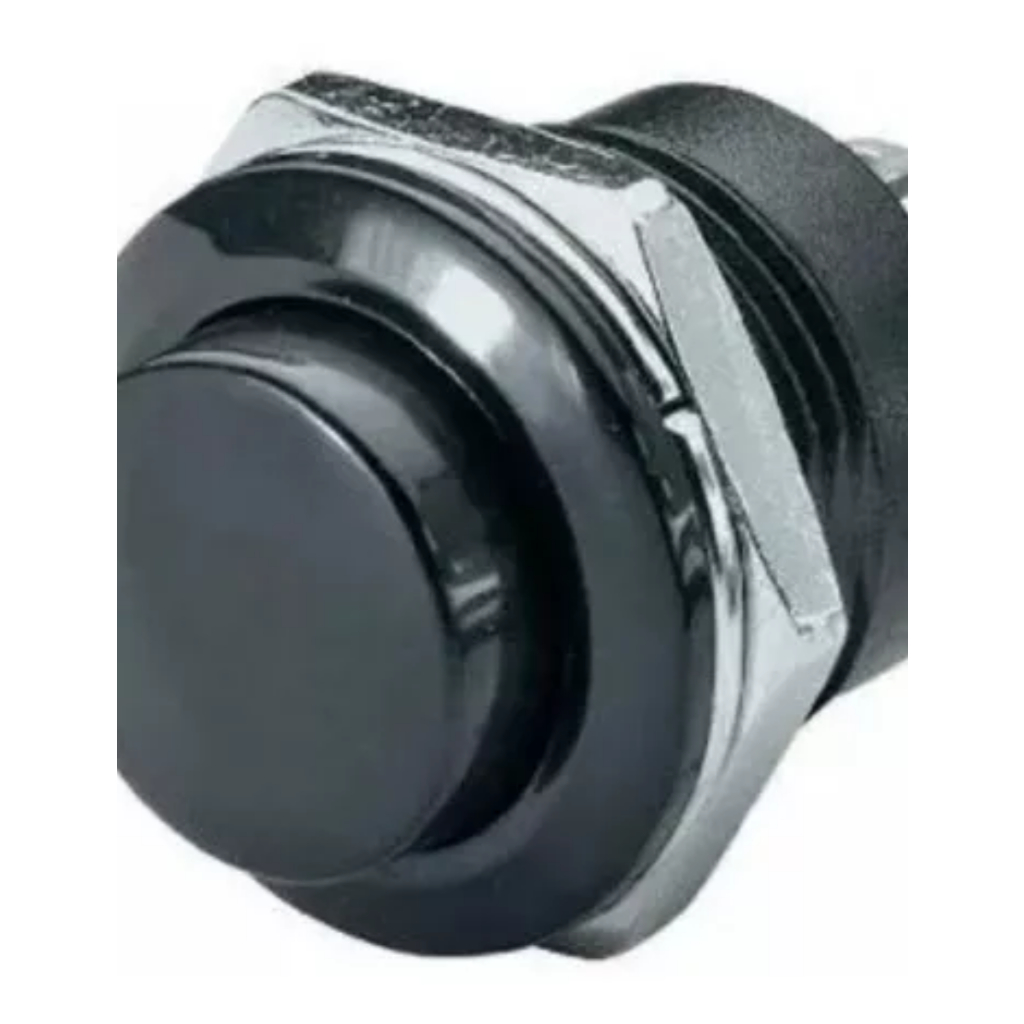 Chave Push Button R13-507 Preta Tipo Start Bujão Sem Trava