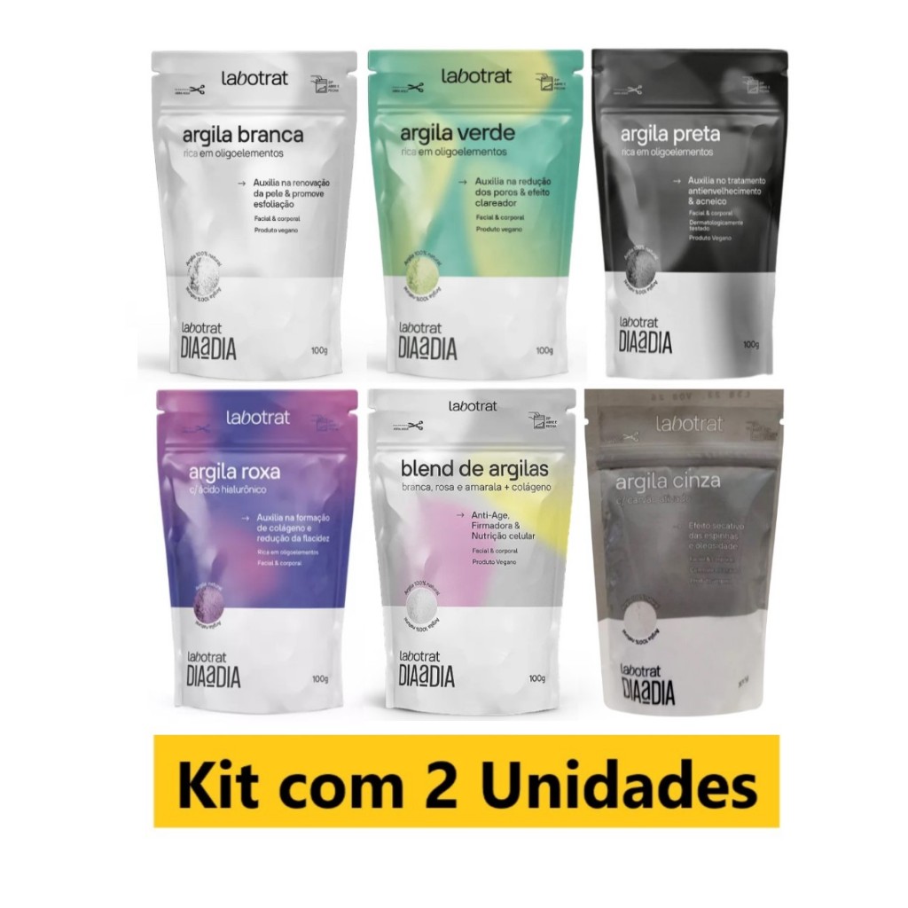 Kit Com 2 Unidades Argila Labotrat 100g