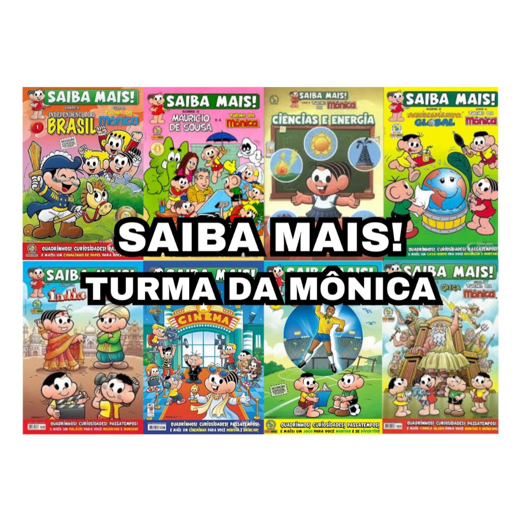 Gibis Revistas - Coleção Saiba Mais! - Turma da Monica - Títulos Diversos - Panini - Escolha o seu