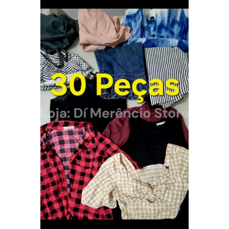 Lote com 30 Peças de Roupas Feminina Tamanho e Modelos Diversos Peças para Manutenção Leia o Anúncio