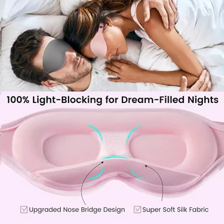 Máscara de dormir 3D máscara para dormir 100% bloqueio de luz com alça ajustável venda noturna