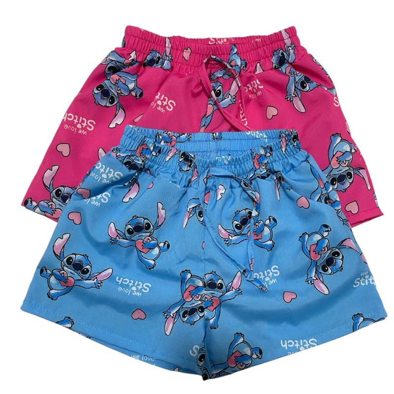 Kit 2 Short Stitch Moda Verão Tendência Feminina com Bolsos Novidade Infantil Moda