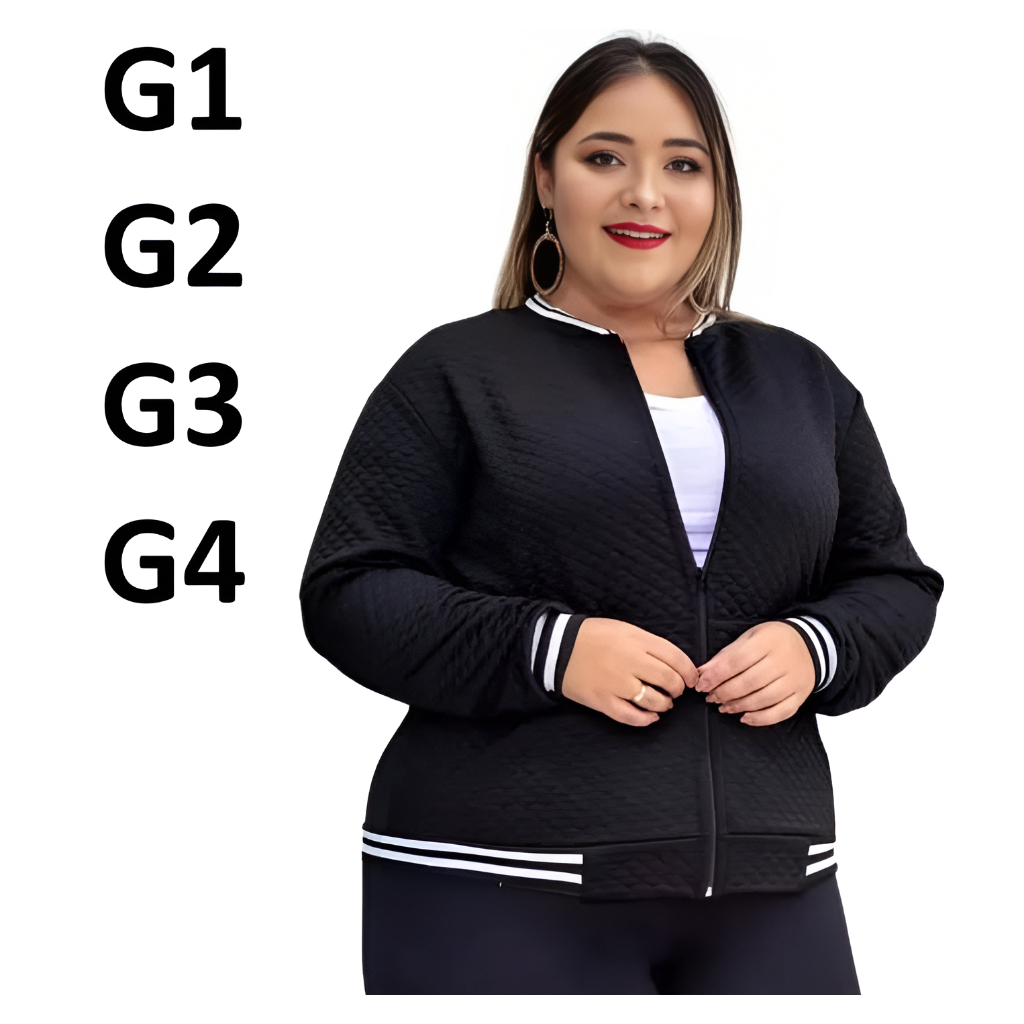 Jaqueta Bomber Plus Size Casaco Blusa Feminina Com Ziper Inverno Super Oferta em Oferta na Shopee
