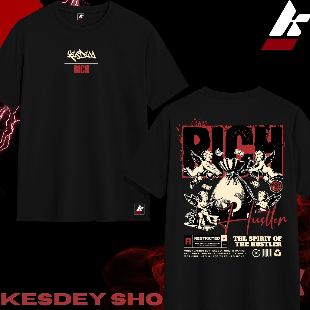 CAMISETAS T-SHIRT 100% Algodão UNISSEX STREETWEAR Estampa Personalizada KESDEY RICH