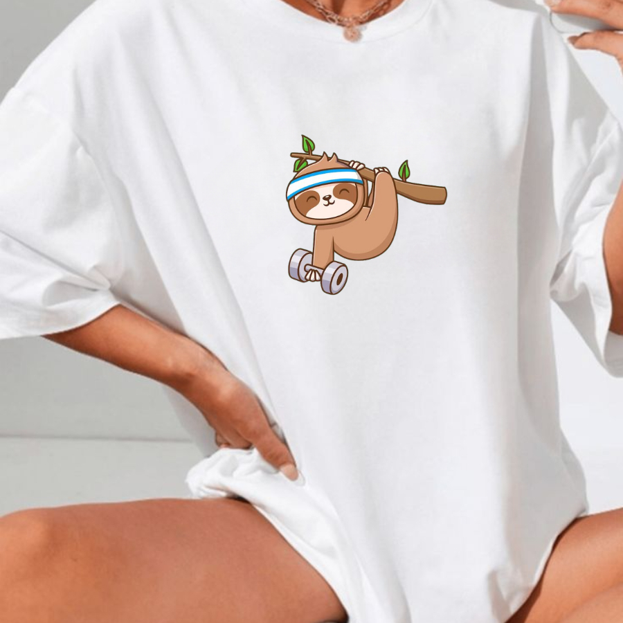 T-Shirt Feminina Camisetão Algpdão Gym Academia P ao GG
