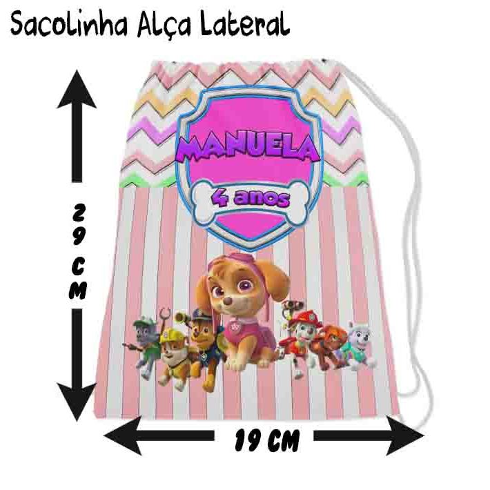 Kit Mochilinha Sacolinha Mochila Saco Sacochila Saquinho Lembrancinha Brinde Aniversario Personalizadas Patrulha Canina