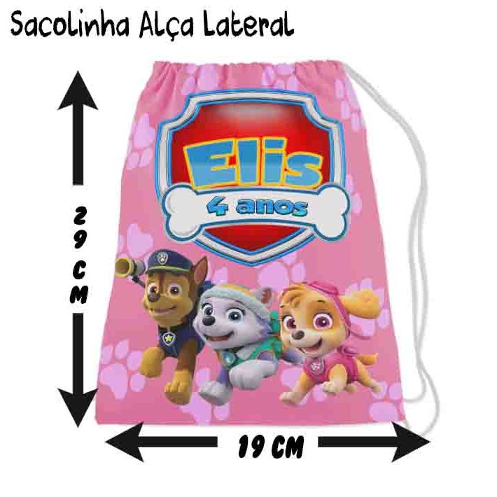 Kit Mochilinha Sacolinha Mochila Saco Sacochila Saquinho Lembrancinha Brinde Aniversario Personalizadas Patrulha Canina