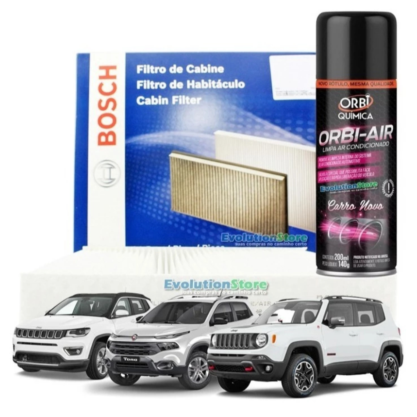 Filtro De Cabine Ar Condicionado Bosch Jeep Renegade Compass Fiat Toro + Spray Higienizador em Oferta na Shopee