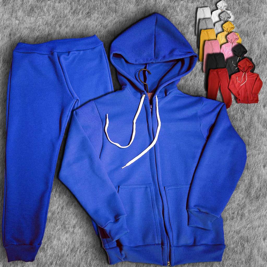 Conjunto de moleton infantil flanelado unisex c/ zíper