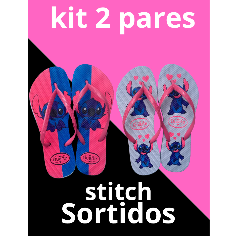 Kit 2 pares Chinelo Duarte Feminino Stichi - Confortável, Antiderrapante, Leve e Durável para Praia, Casa e Dia a Dia"
