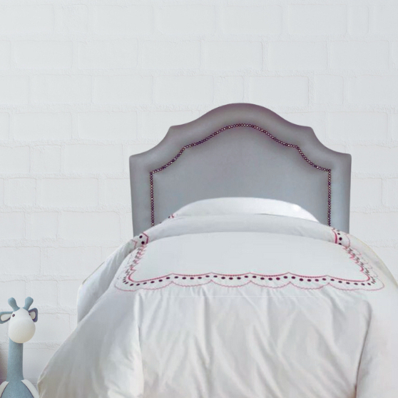 Cabeceira Para Cama Box Solteiro Provençal com Tachas Corino Cinza