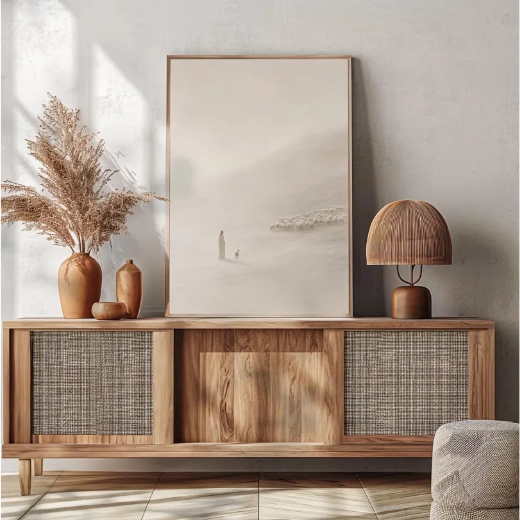 Quadro Decorativo Cristao, Jesus e As Ovelhas - Para Sala, Escritorio e Quarto - Pastor Fiel - No1 em Oferta na Shopee