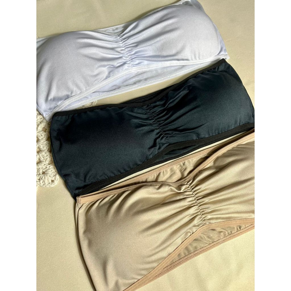 Kit 3 Sutiã Top Faixa Tomara Que Caia Bustiê Bojo Sem Alça Conforto Dia A Dia em Oferta na Shopee