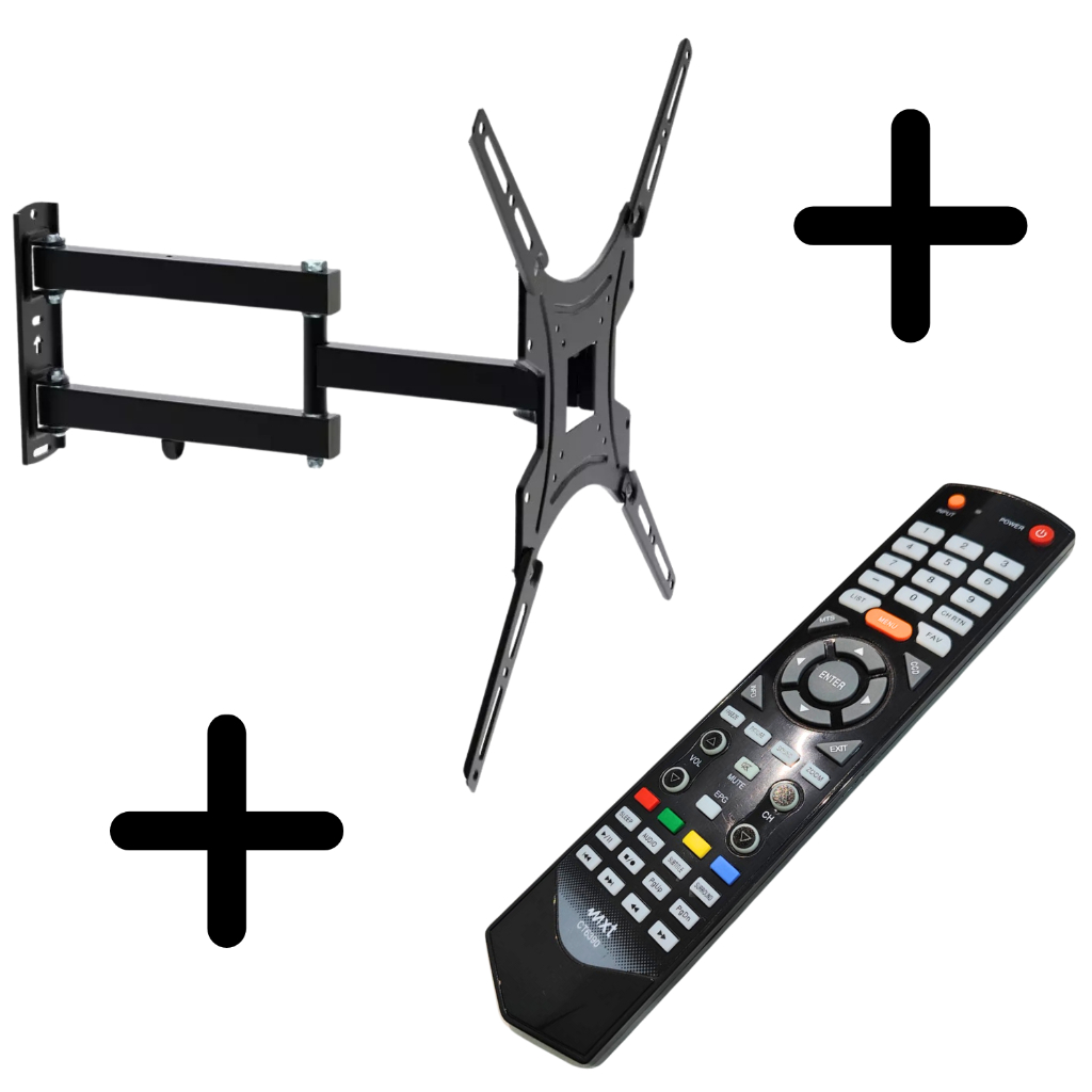 Suporte Para Tv Tri-articulado Lcd Led 23 32 42 47 50 55 65 + Controle Compatível Com Tv Semp Toshiba Ct-6390 Lc4051fd