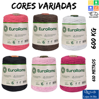 Barbante Colorido EuroRoma Nº6 600g 610m 4/6 Tex 984 Tricô Crochê Cores Sortidas em Oferta na Shopee