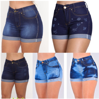 Kit 5 Shorts Feminino com elastano karol Jeans em Oferta na Shopee