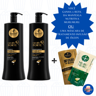 HASKELL KIT SHAMPOO E CONDICIONADOR CAVALO FORTE DE 1L + REFIL DE 200G DISPONÍVEL (MURUMURU OU INFUSÃO DE ÓLEOS) em Oferta na Shopee