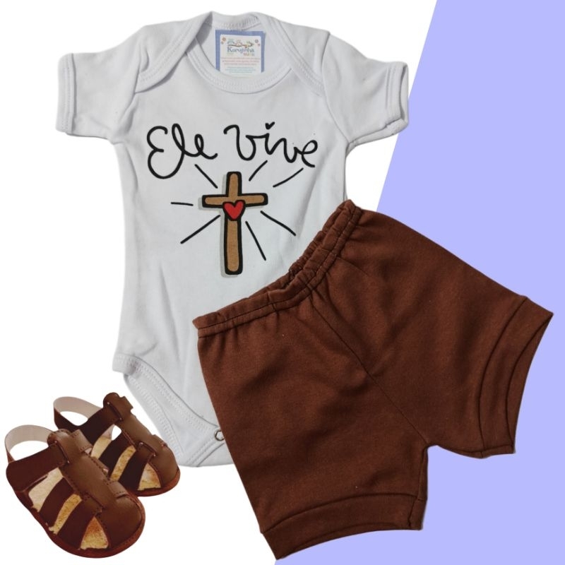 Body Bebê Temático Ele Vive - Body Gospel em Oferta na Shopee