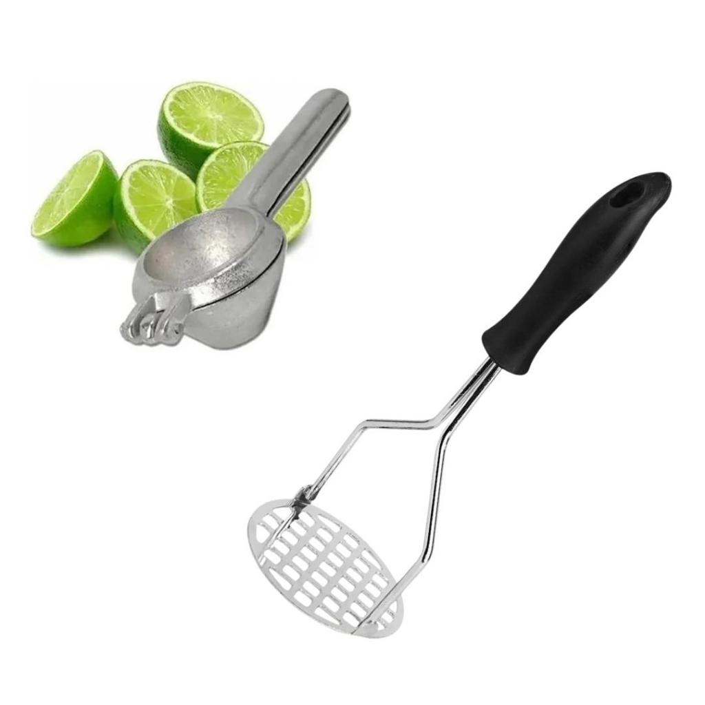 Espremedor de Batata + Espremedor de Limão em Inox kit Cozinha