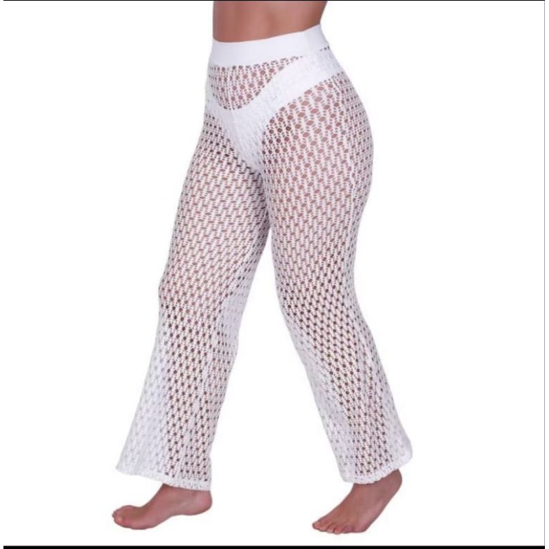 CALÇA PRAIA TRICÔT VERÃO CROCHÊ ANITTA M ❤️‍🩹