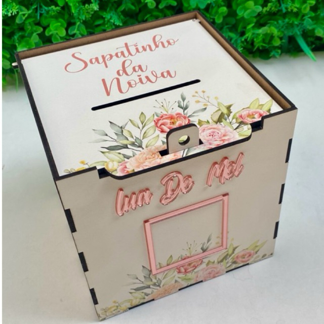 CAIXA PARA CASAMENTO LUA DE MEL GRAVATA SAPATINHO DA NOIVA ROSAS CLARAS em Oferta na Shopee
