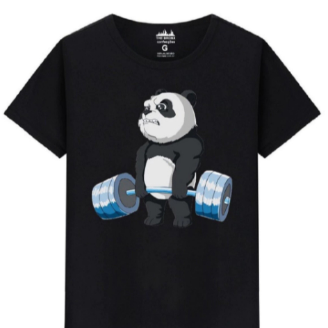 camisa masculino estampada panda blusa tecido premium 100% algodão