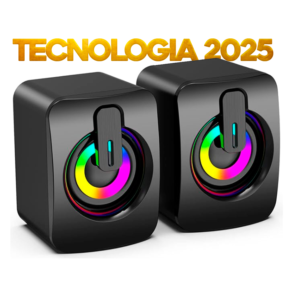 Alto-falantes de computador, alto-falante para jogos para PC, alto-falante estéreo 2.0 alimentado por USB com entrada