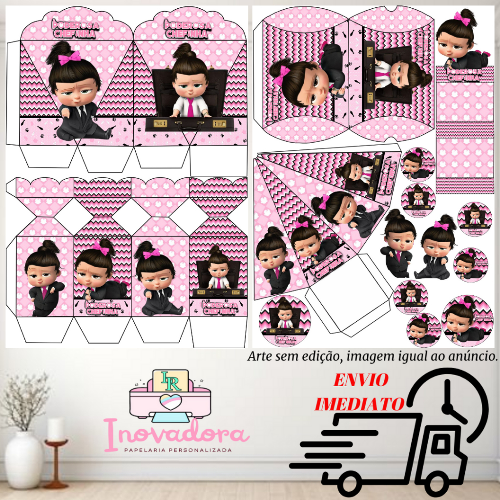 Kit com 75/150 itens lembrancinhas TEMA PODEROSA CHEFINHA(COM/SEM NOME) - Envio Rápido em Oferta na Shopee