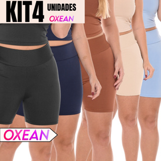 Kit 4 Shorts Legging Feminino Meia Coxa Cintura Alta Bermuda Zero Transparência Fitness em Oferta na Shopee