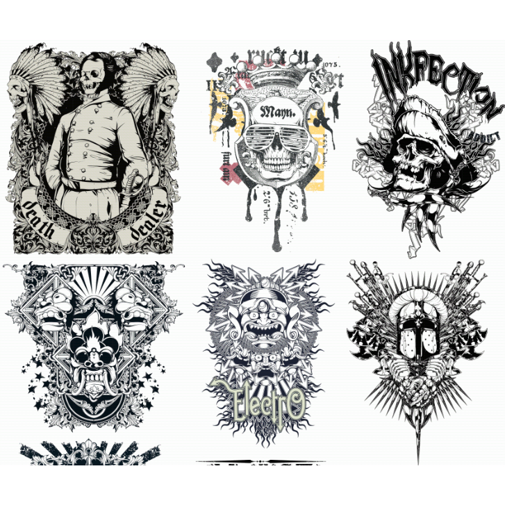 12 Estampas G DTF Caveiras alta resolucao para camiseta *pode-se aplicar com ferro de passar
