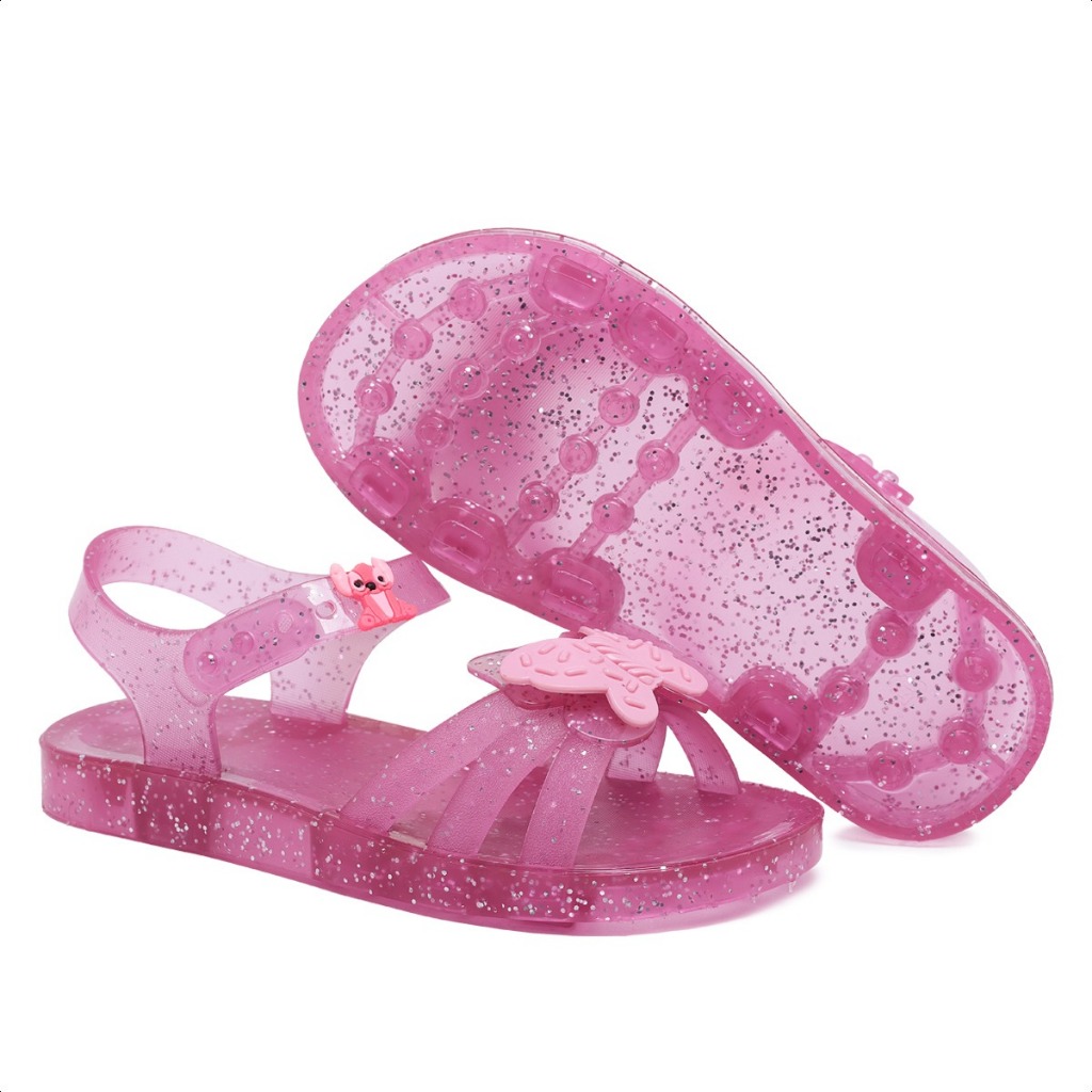 Sandália infantil feminina de criança com gliter super lançamento tendência