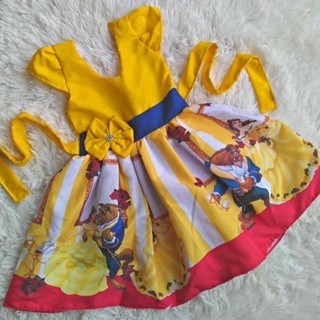 Vestido Infantil Tematico Simples a Bela e a Fera RF02
