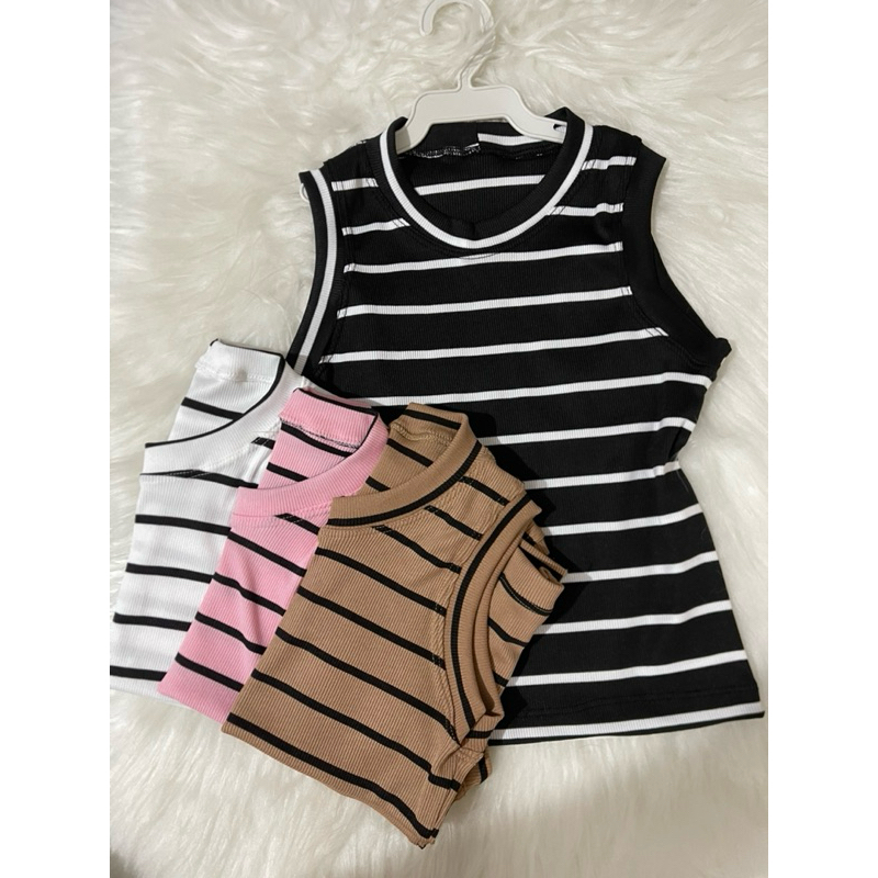 Regata listrada infantil e juvenil ribaninha T-shirt casual — imagem 2 de 2