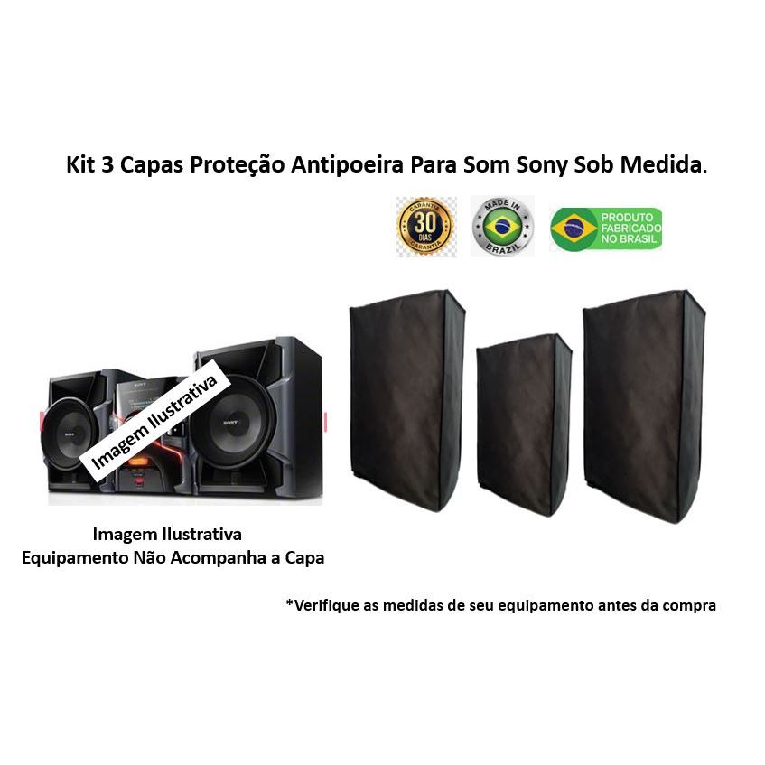 Kit 3 Capas Proteção Para Caixa de Som e Aparelho de Som Sony Aiwa Sob medida em Tnt Grosso Bonito Antipoeira