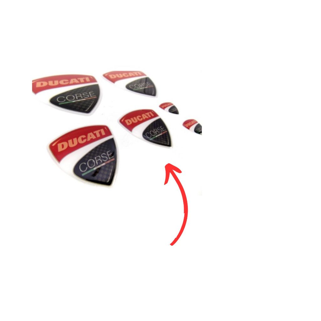Jogo Emblema Resinado Adesivo Moto Ducati Corse Rs1