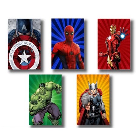 Kit 5 Placas Quadros Decorativos Tema Herois Marvel em Oferta na Shopee