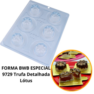 1~4 Forma BWB Com Silicone (3 partes)Trufa Detalhada Lótus 28g. Para Festas Trufas, Bombons, Alfajor 9729 (CHOCO) em Oferta na Shopee