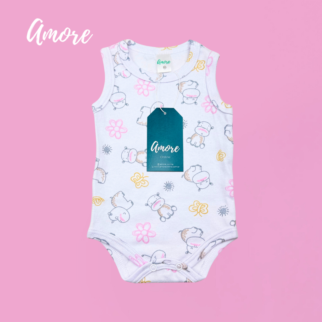 Roupa de Bebê Body Regata Amiguinha Hipo Suedine - 100% Algodão
