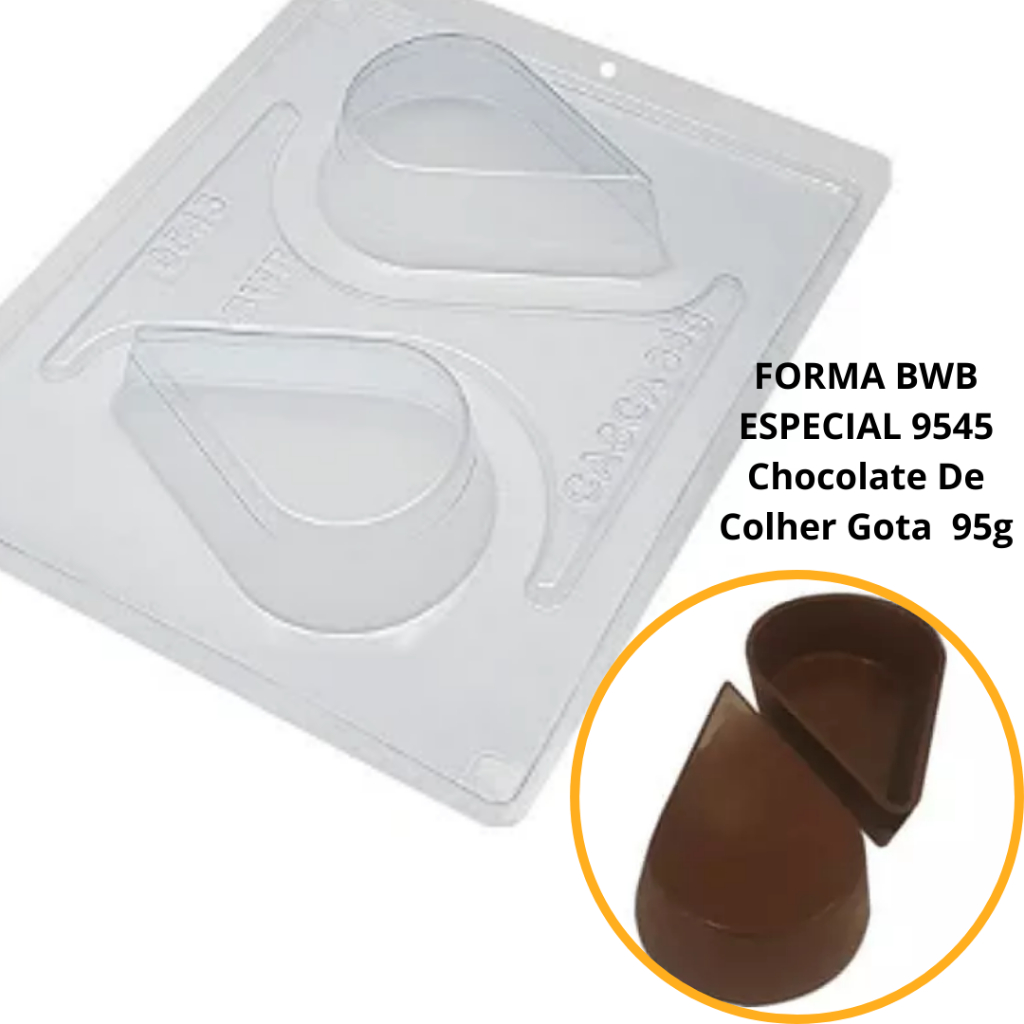 1~4 Forma Silicone BWB (3 Partes) Cod 9545 - Chocolate De Colher Gota  95g - Home & Living