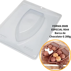 1~4 forma silicone bwb p/chocolate (3partes) cod 9544 - Barca de Chocolate G 200g (CHOCO)