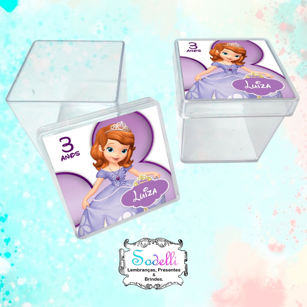 Lembrancinhas Princesa Sophia - 30 | 20 | 10 Caixinhas Acrílicas Personalizadas