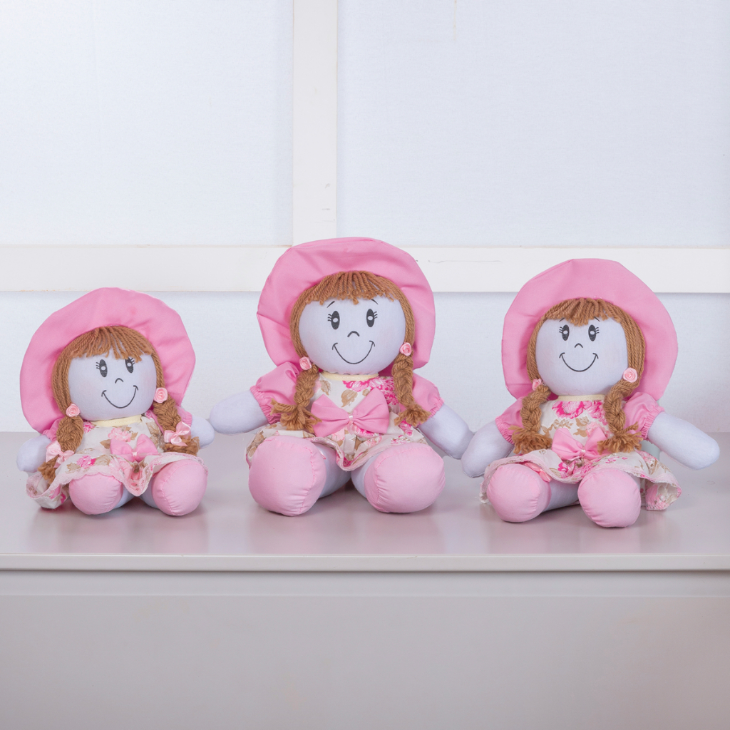 Trio de boneca de pano para Nichos e decorações quarto de bebê